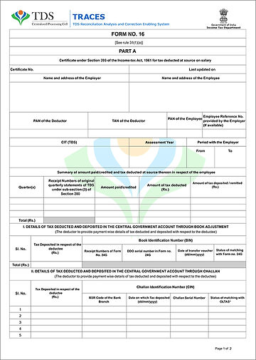 Form 16<br> (Part A & B)